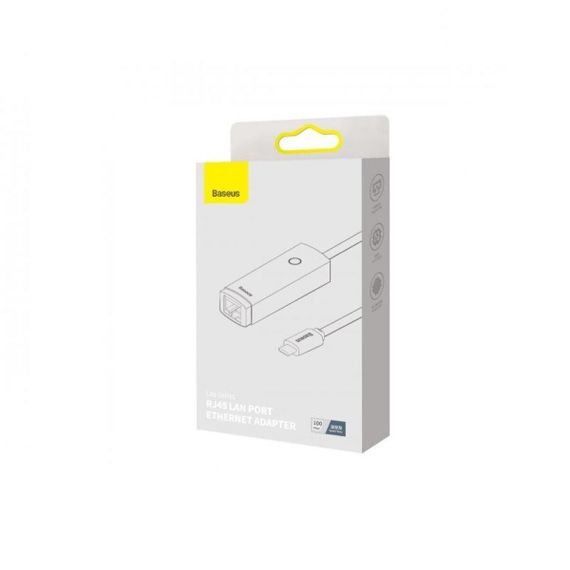 USB-Hub Baseus Lite Series Ethernet Adapter Type-C to RJ45 LAN Port (100Mbps) Black | Зображення 6