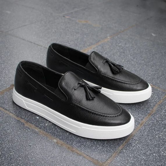 Легкие черные мужские лоферы на белой подошве 41 размер | Зображення 2