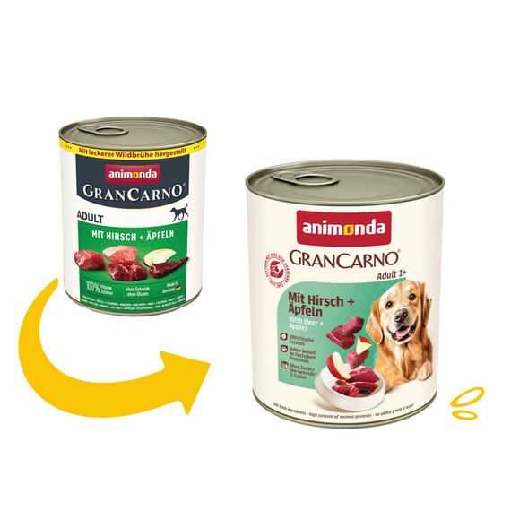 Корм GranCarno Adult Deer with Apple консервований д/соб з олениною і яблуком 800 г арт. 82484 | Зображення 1
