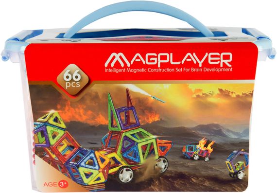Конструктор Magplayer магнитный набор 66 эл. MPT-66 (MPT-66)