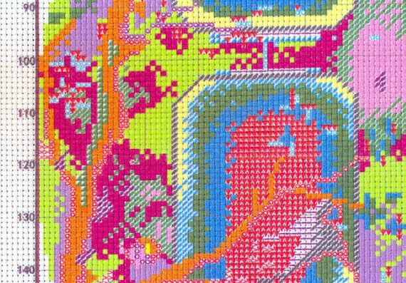 Набір для вишивання хрестиком за нанесеною на канву схемою "Tang Costume Beauty1". AIDA 14CT printed, 50*50 см | Зображення 6