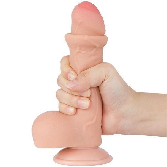 Фалоімітатор - Sliding-Skin Dual Layer Dong 7" Flesh Sex Aura | Зображення 4