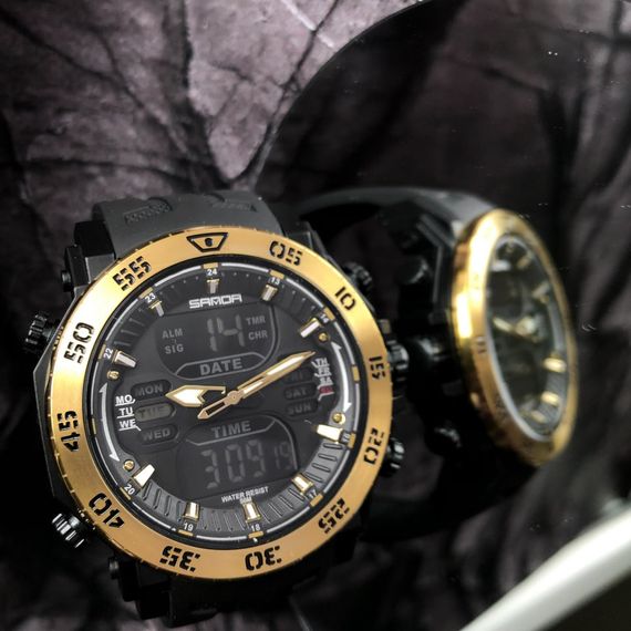 Чоловічий годинник Sanda 6029 Black-Gold | Зображення 3