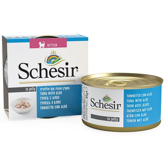 Корм Schesir Tuna Kitten Can влажный для котят с тунцом и алоэ 85 гр