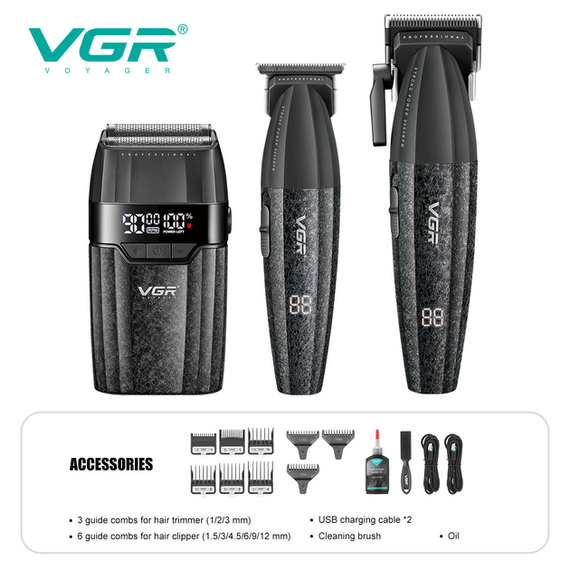 Комплект VGR 3 в 1 V-640 S3 , машинка для стриження (clipper), триммер та електробритва (шейвер) | Зображення 1