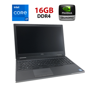 Мобильная рабочая станция Dell Precision 7540 / 15.6" (1920x1080) IPS / Intel Core i7-9850H (6 (12) ядер по 2.6 - 4.6 GHz) / 16 GB DDR4 / 240 GB SSD / nVidia Quadro RTX 3000, 6 GB GDDR6, 192-bit / WebCam б/у