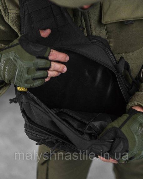 Сумка-слінг тактична з однією лямкою SILVER KNIGHT 8л black ВТ6396 | Зображення 2
