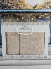 Полотенца Mame kanaple bej Махра набор 2шт