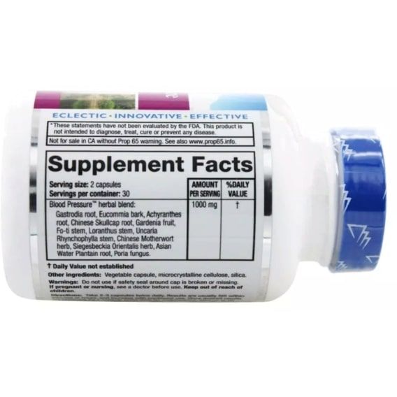 Комплекс для профілактики тиску та кровообігу RidgeCrest Herbals Blood Pressure Formula 60 Veg Caps RCH548 | Зображення 1