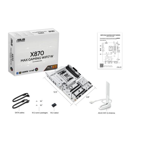 Материнcька плата ASUS X870 MAX GAMING WIFI7 W sAM5 X870 4xDDR5 M.2 HDMI USB Type-C WiFi BT ATX білий 90MB1LZ0-M0EAY0 | Зображення 1