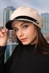 Берет с козырьком «Иви» (4953) кремовый