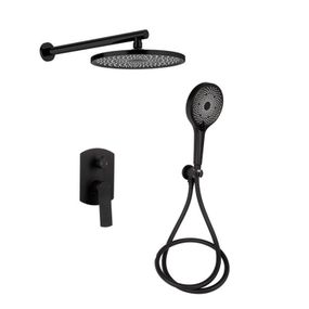 Душова система універсальна Qtap Slavonice прихованого монтажу на два споживача QTSLA113BLM45900 Black Matt