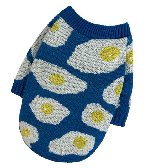 Светр в'язаний яєчня синiй Y-347 | Зображення 3