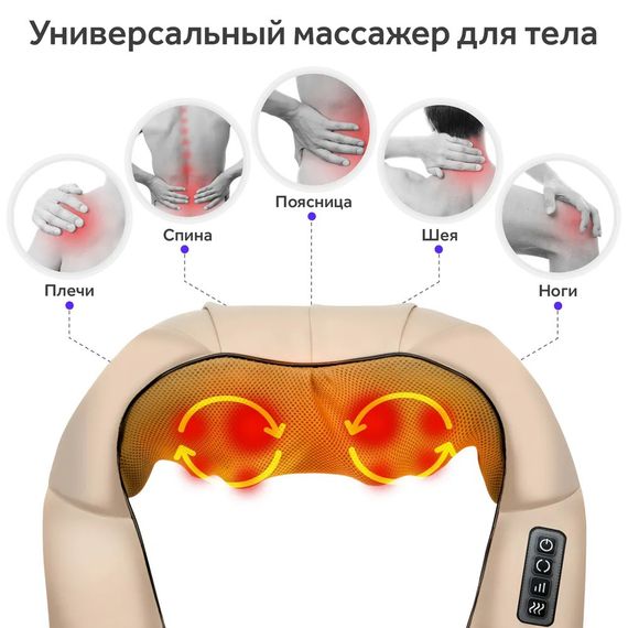 Шийний масажер massager of neck, Подушка-масажер для шийного відділу, Масажери для тіла автомобільні WP-83 | Зображення 2