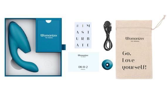 Вакуумний кліторальний стимулятор Womanizer Duo 2 Petrol – 2-в-1 стимуляція, вібрація, водозахист, USB-зарядка | Зображення 7