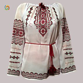 Рубашка Украинская вышиванка 005319 цвет белый размер XХL/3XL