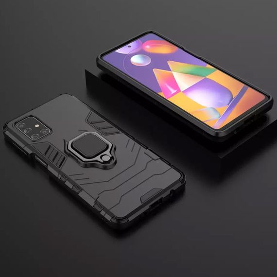 Ударостійкий чохол Transformer Ring for Magnet для Samsung Galaxy M31s Black | Зображення 4