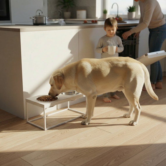 Миски на подставке для больших собак Hollky Base XL20 (2 × 1,8 л) BXL20-522620-WHWH | Зображення 1