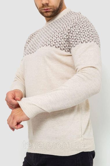 Светр чоловічий, колір світло-бежевий, розміри L, XL, XXL, L FA_008224 | Зображення 2