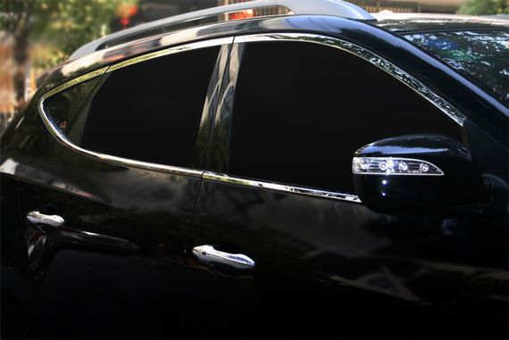 Полная окантовка стекол (10 шт, нерж.) для Hyundai IX-35 2010-2015 гг