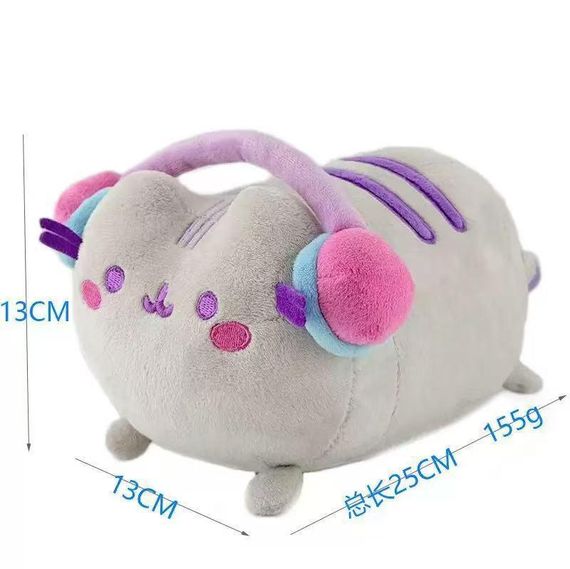 Плюшева м'яка іграшка Пушин Кіт у навушниках 25 см плюшевий котик Pusheen подарунок для дітей | Зображення 1
