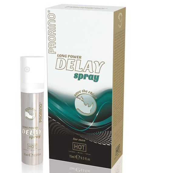 Продовжуючий та ерекційний спрей для чоловіків Prorino long power Delay Spray, 15 мл Sex Aura