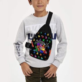 Сумка через плече дитяча Among Us 29х17 см сумка слінг для хлопчика (02025)