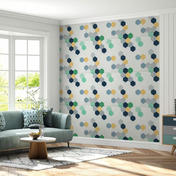 Панель стінова 3D 700х700х4мм Мозаїка синьо-жовта SW-00002016 | Зображення 4