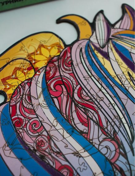 Пазл Казковий Єдиноріг (фигурный, деревянный, 63 элементов, A4) | Зображення 2