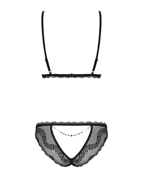 Сексуальний комплект із відкритими сосками Obsessive Millagro 2-pcs set black S/M Sex Aura | Зображення 5