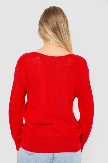 Кофта жіноча з манжетами, колір червоний, 244R999 | Зображення 3