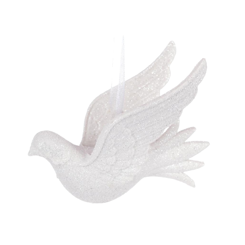 Ялинкова прикраса Пташка 9,5см білий БОНА ДИ