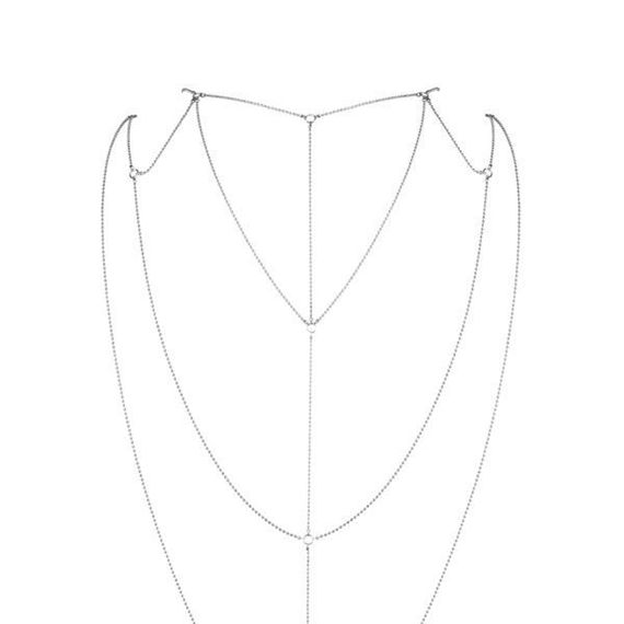 Ланцюжок для спини Bijoux Indiscrets Magnifique Back and Cleavage Chain - Silver, прикраса для тіла | Зображення 1
