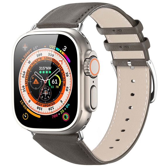 Ремешок Dux Ducis Leather Strap Classic для Apple Watch 38/40/41/42mm(ser.10) Grey