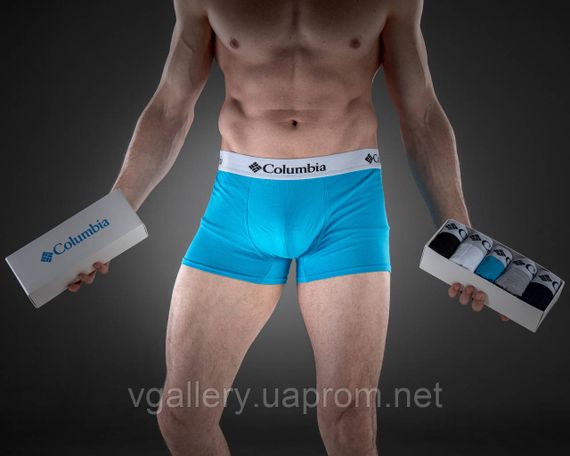 Трусы мужские Columbia, Хлопковые трусы Коламбія Премиум качества, трусы боксеры Columbia Голубой, 3XL