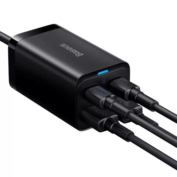 Мережевий зарядний пристрій Baseus GaN3 Pro Desktop Powerstrip AC+2U+2C 100W EU Black (With Mini White Cable | Зображення 4