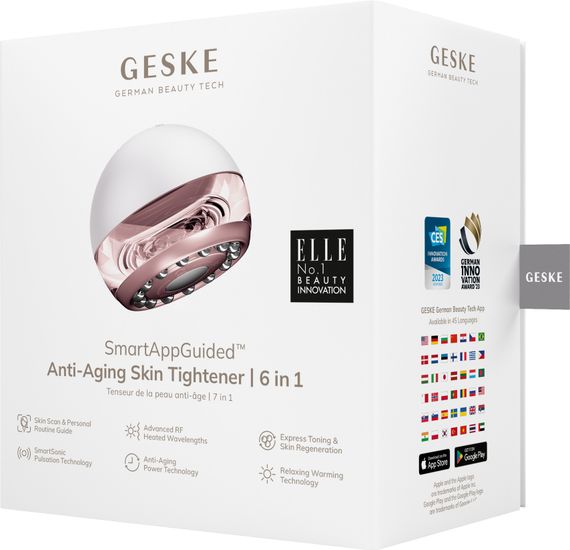 Массажер для подтяжки кожи лица GESKE Anti-aging Skin Tightener 6в1 starlight, Бежевый | Зображення 7