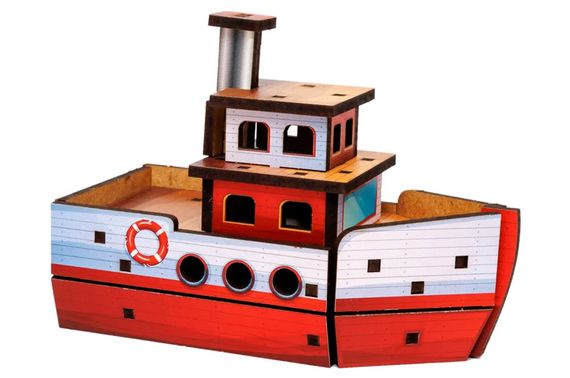 Конструктор дерев'яний Puz-00962 "Turbo Ship" в кульку PuzzleOK | Зображення 3