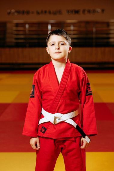 Кімоно для джиу - джитсу червоне, TM "Kintayo", 140 зріст, щільність 350 гр/м.кв.