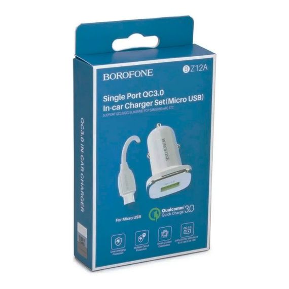 Набір BOROFONE BZ12A АЗУ 1xUSB+ кабель micro, 1м, White, Box | Зображення 2