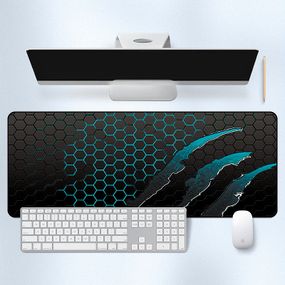 Килимок 300*800 тканинний Honeycomb з боковою прошивкою, товщина 2 мм, колір Black/Blue, Пакет