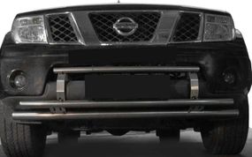 Передняя защита ST0014-3 (нерж) для Nissan Navara 2006-2015 гг
