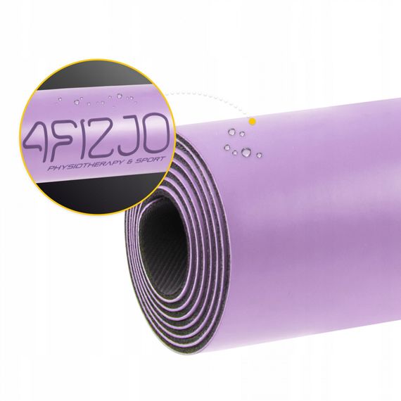 Коврик (мат) спортивный 4FIZJO PU 183 x 68 x 0.4 см для йоги и фитнеса 4FJ0589 Violet (P-5907739319548) | Зображення 3