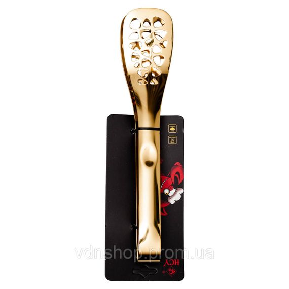 Щипці кухонні металеві 25×5 (см) кулінарні щипці для м'яса, риби, гриля кухарські щипці Золотистий HP-8-64 | Зображення 3