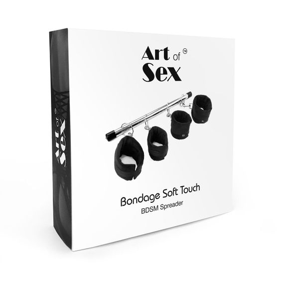 Колодка-розпірка для рук та ніг Art of Sex -Bondage Soft Touch BDSM Spreader, колір чорний | Зображення 4