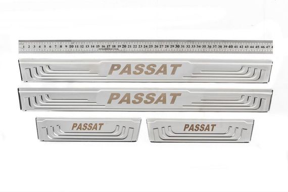 Накладки на пороги V-2 (4 шт., нерж) для Volkswagen Passat B8 2015-2023 рр