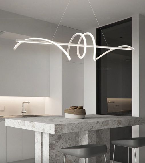 Люстра світлодіодна підвісна LED світильник для квартири на стелю лед 27335 Білий 30-100х20х100 см. | Зображення 8