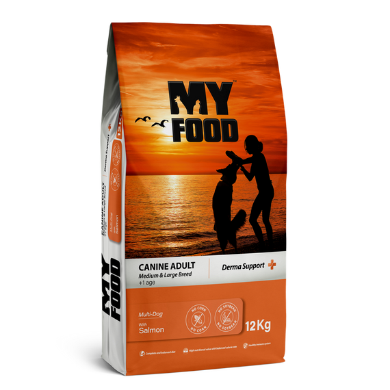 Сухий Корм Myfood Суперпреміум для дорослих собак середніх та великих порід з Лососем 12 кг