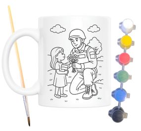 Набір для творчості кружка розмальовка Захисники України 330 мл біла (КР0152)