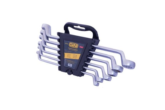 Набор ключей накидных двусторонних CrV 6х7,8х9,10х11,12х13,14х15,16х17мм (6шт) СИЛА | Зображення 1